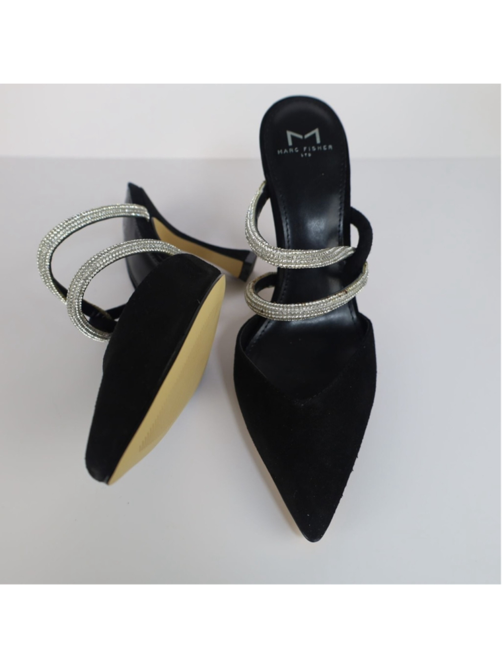 Marc Fisher LTD. Women's Candy High Heel Mules Black Size 9- 0326 - Picture 7 of 10